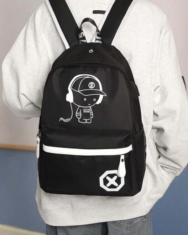 Plecak szkolny młodzieżowy LumiBag odblaskowy USB wielokomorowy świecący