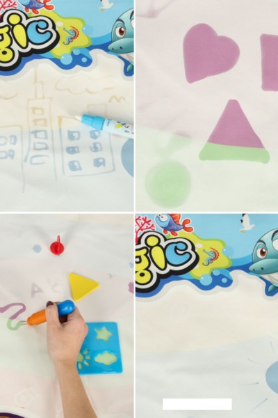 Mata wodna do malowania wodą XXL 100×80 pieczątki szablony zestaw