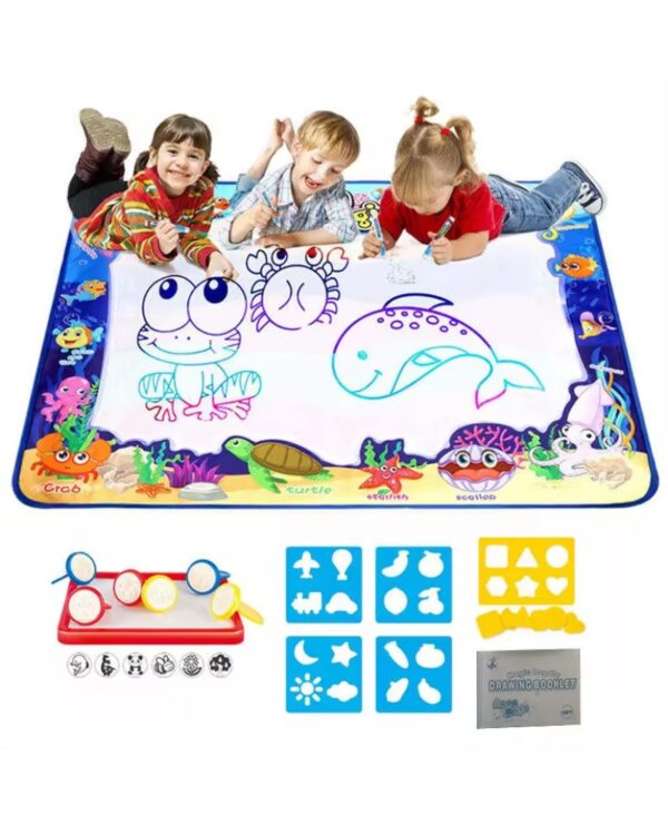 Mata wodna do malowania wodą XXL 100x80 pieczątki szablony zestaw