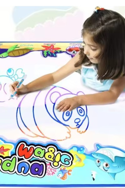 Mata wodna do malowania wodą XXL 100×80 pieczątki szablony zestaw