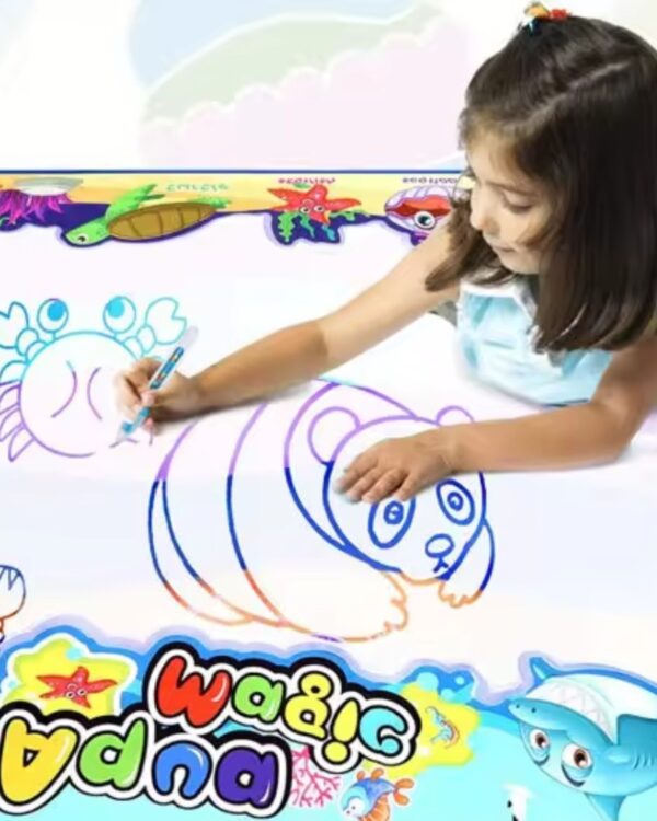 Mata wodna do malowania wodą XXL 100x80 pieczątki szablony zestaw