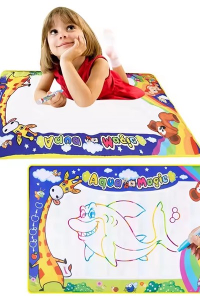 Mata wodna do malowania wodą XXL 100×80 pieczątki szablony zestaw