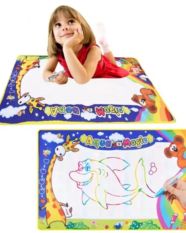 Mata wodna do malowania wodą XXL 100x80 pieczątki szablony zestaw