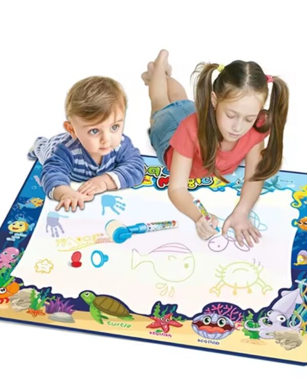 Mata wodna do malowania wodą XXL 100x80 pieczątki szablony zestaw